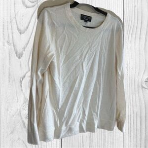 Banana Republic Women's Crewneck Sweater in Ivory Filpucci merino wool blend L
